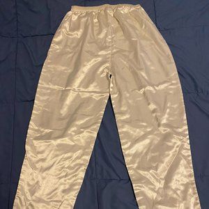 Shiny White Polyester Pants